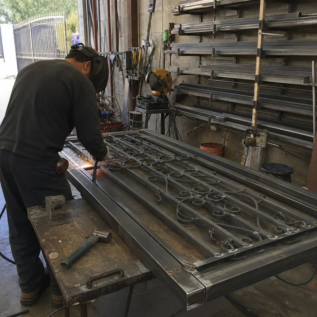 Professional welding and custom gate repair services in a metal workshop in Granada Hills, CA